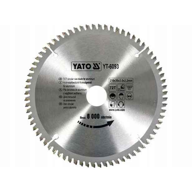 Vidiový Kotouč Na Hliník Yato 210x30 mm 72 Pilových zubů