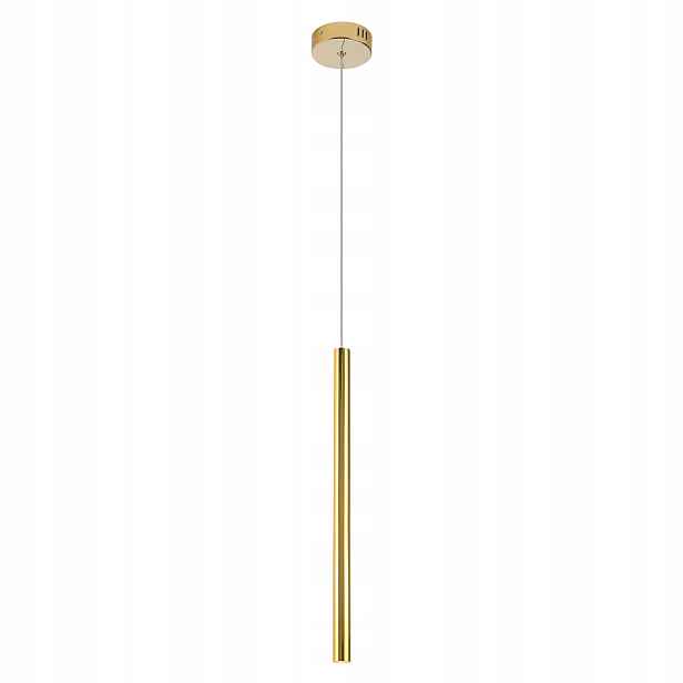 Závěsná Led lampa bodová tuba 45 cm zlatá nad stůl ostrov bar Maxlight