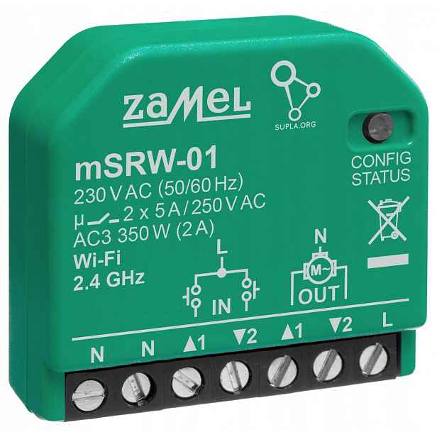 Inteligentní Ovladač Rolet M/SRW-01 Wi-Fi 230V Ac Zamel
