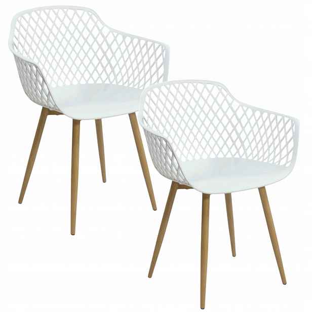 Skandinávské perforované křeslo Loft Bílé Moderní křeslo do obývacího pokoje Kuchyně x2