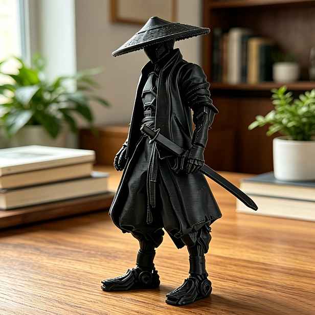 TEMU Style Sochy - Ornamenty - Navržené k nošení klobouku a držení samurajského meče v klasickém stylu meče a samuraje, vhodné do obývacího pokoje,