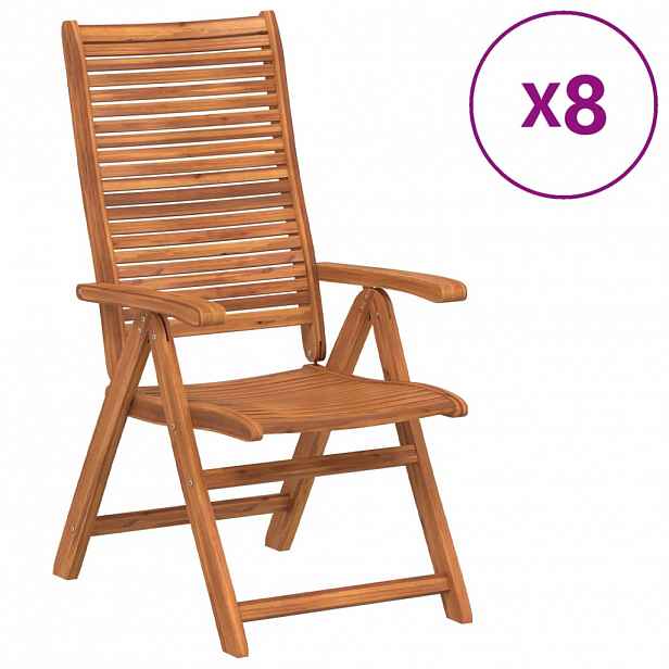 vidaXL Skládací polohovací křesla 8 ks 56x72x107 cm masivní akácie