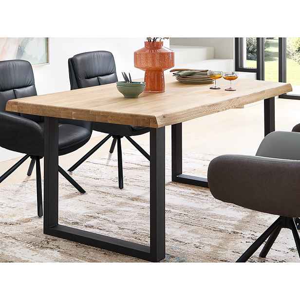 Jídelní stůl z dubového dřeva Chris U, 160x90 cm