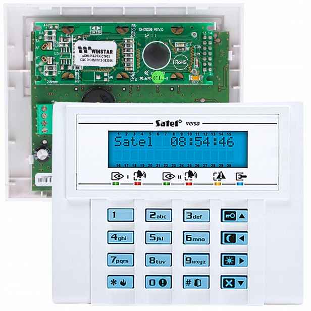 Manipulátorová klávesnice s LCD displejem Satel Versa-lcd-bl pro centrální jednotky