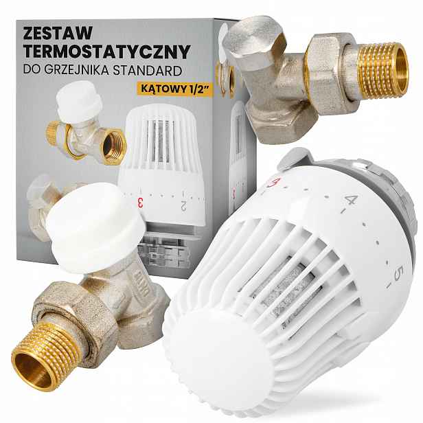Sada Termostatických Ventilů Úhlový Ohřívač Knoflík Hlava Topení Bx-t