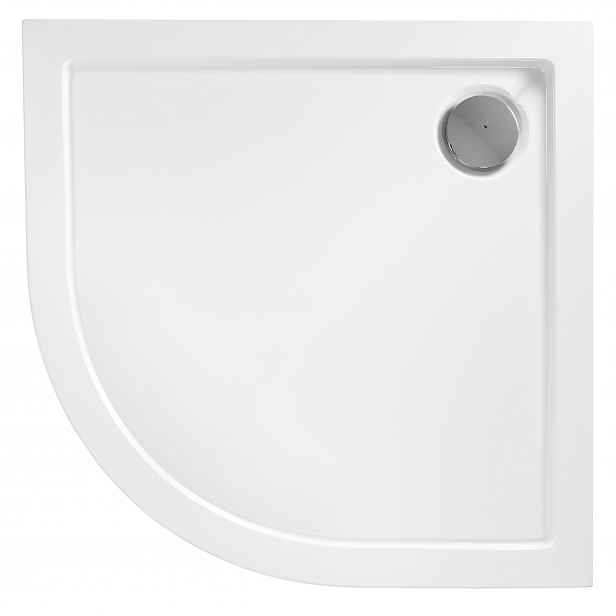 Sprchová Vanička 80x80 Půlkruhová Bílá Akrylová Nízká Rea Look
