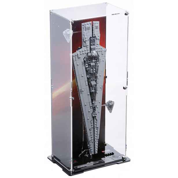 Stojanová vitrína s pozadím Blacked Brick pro Lego 75356 Star Wars Executor