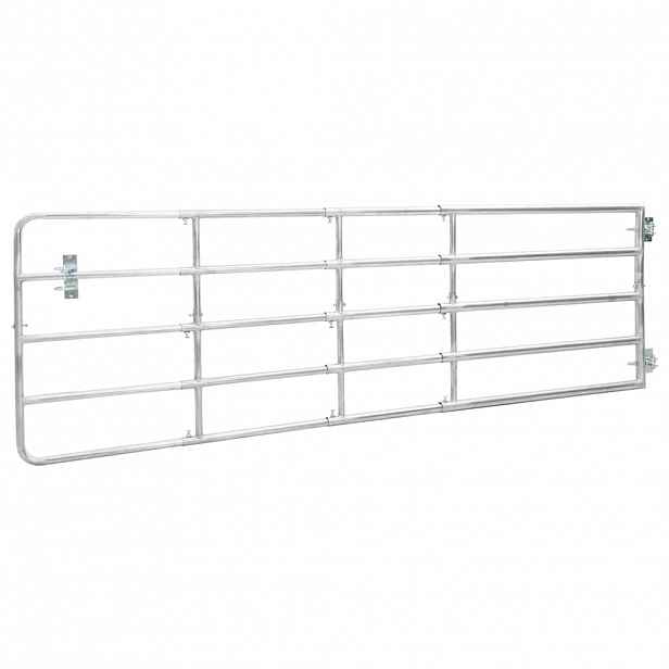 vidaXL Brána na pastvinu ocelová 5 tyčí (150–400) x 90 cm stříbrná