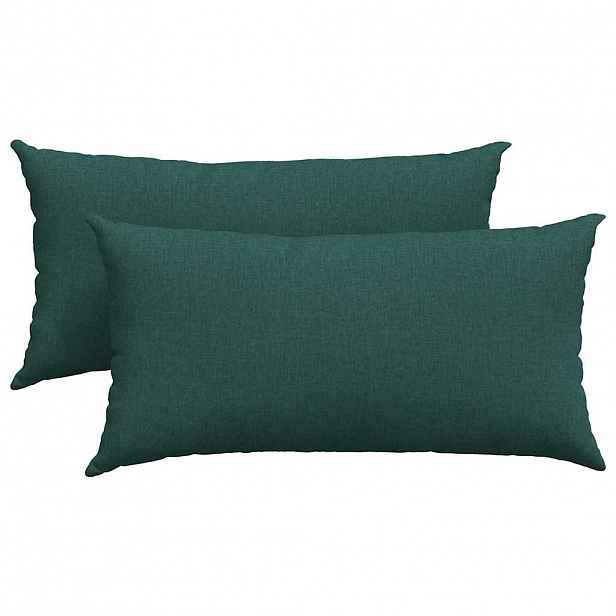 vidaXL Pohovkové polštáře 2 ks textil Tmavě zelená 80 x 40 cm