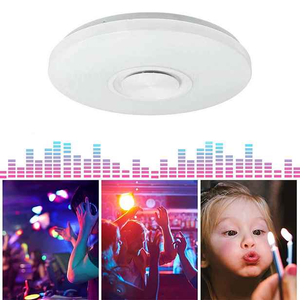 Lampa Stropní Svítidlo Led Rgb 60W Bluetooth Reproduktor Dálkový Ovladač Aplikace Smart Barev Cct