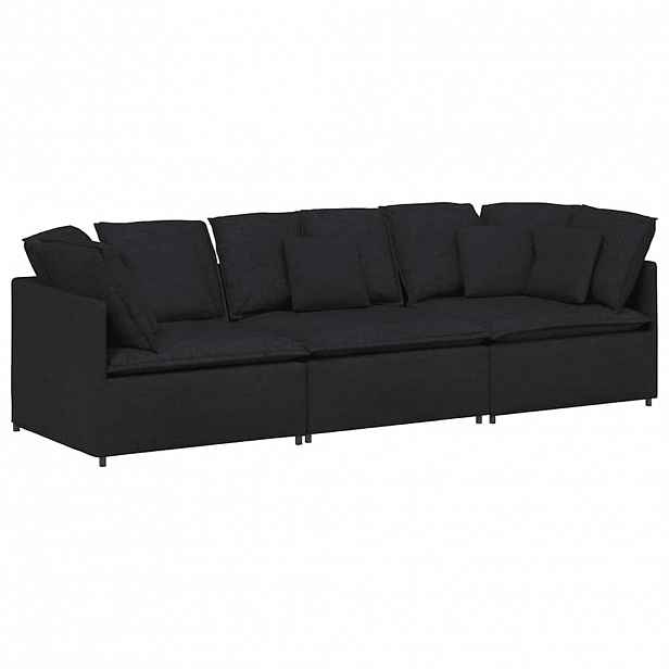 vidaXL Modulární pohovka s polštáři textil černá