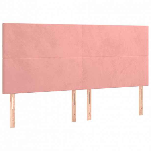 vidaXL Čelo postele růžové 180x5x118/128 cm sametové