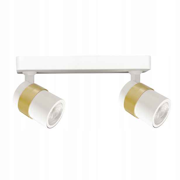 Stropní svítidlo dvojitá, bílá, zlatá, nastavitelné reflektory Light Prestige
