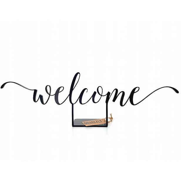 Decorizzly Dekorativní figurka nápis Welcome, černá, ozdobná do domu nebo obývacího pokoje