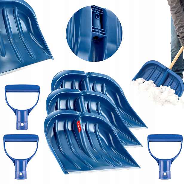 Lopata Na Sníh Bez Násady Na Odklízení Sněhu 49 Cm Plastová 3 ks