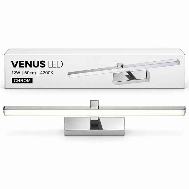 Osvětlení zrcadla Venus Led 12W 60 cm chrom nástěnná lampa 4200K IP44