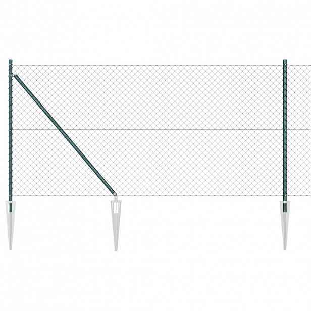 vidaXL Řetězová plotová konstrukce s hroty 10 x 1 m Ocel potažená PVC