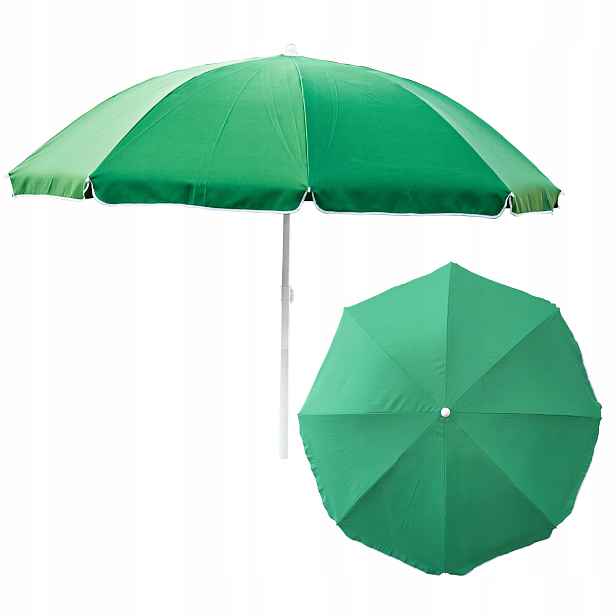 Zahradní Slunečník Plážový, protisluneční, velký, 240 cm, zelený, sklápěcí