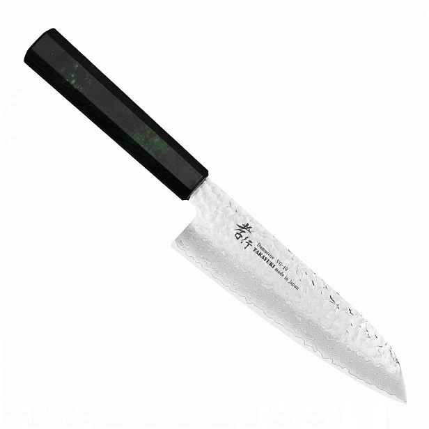 Sakai Takayuki Nanairo VG-10 Green Japonský Nůž Santoku na Zeleniny 17 cm