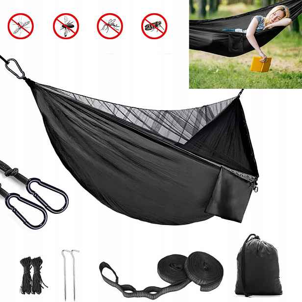 Zahradní Dvoulůžková Turistická Houpací Síť S Moskytiérou, nosnost 300 kg