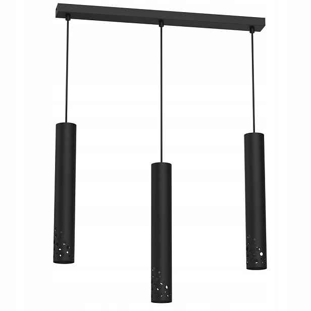 Černá trojitá závěsná trubková lampa na liště Tibia Buble 5722 Luminex