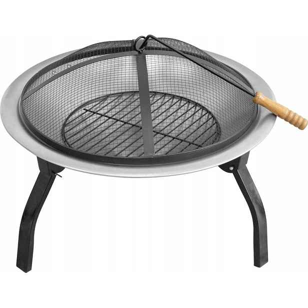 Kulaté kovové ohniště Strend Pro Bbq do zahrady, zahradní, 57x57x40 cm