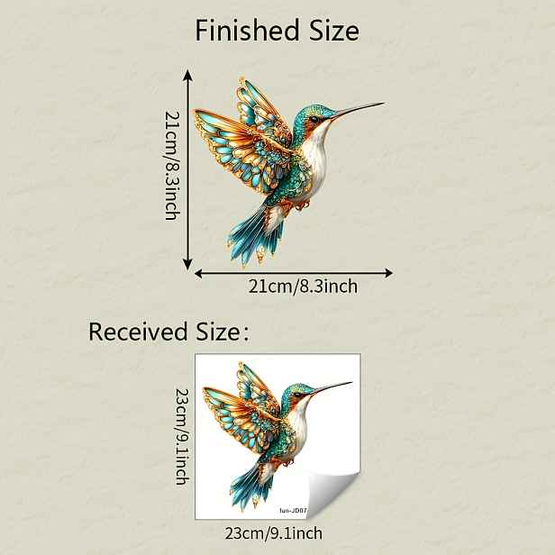 TEMU 1ks Vibrant Hummingbird Sticker - Odstranitelný PVC Decal, 9,1in*9,1in, Barevný Design Perů, Pro Skleněná Okna, Perfektní Pro Domácí Dekoraci A