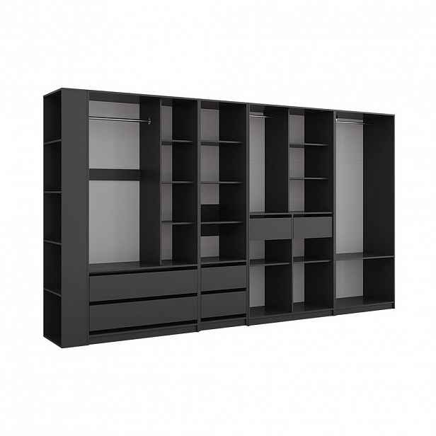 Vicco ŠATNÍ SKŘÍŇ Elmo Antracit 50 x 200 cm Sada 5 kusů