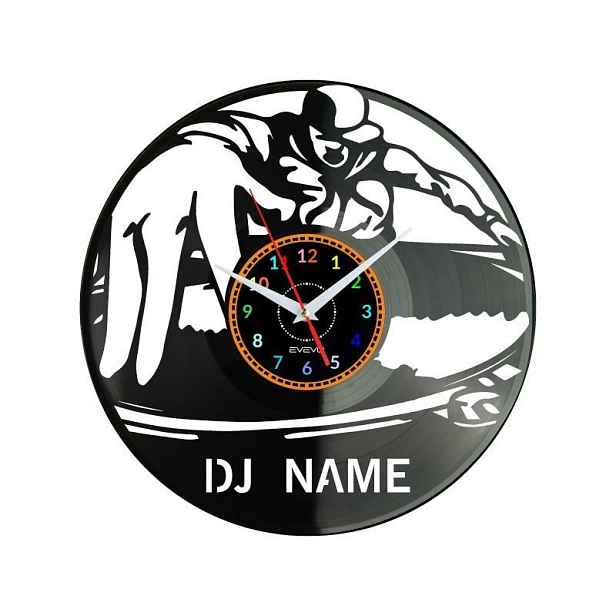 Dj Jméno Dárek Originální dekorace do domu Hodiny z vinylové desky