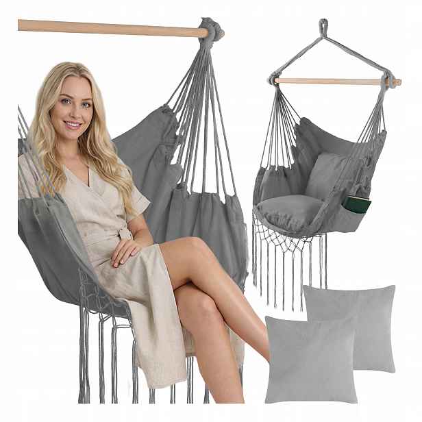 Křeslo Brazilské Křeslo s polštáři Závěsná houpačka Zahradní houpací síť Boho