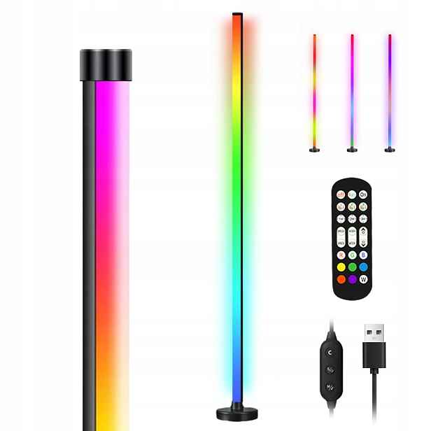 Led Podlahová Stojací Lampa Do Obývacího Pokoje RGB5050 120 CM 10W Černá