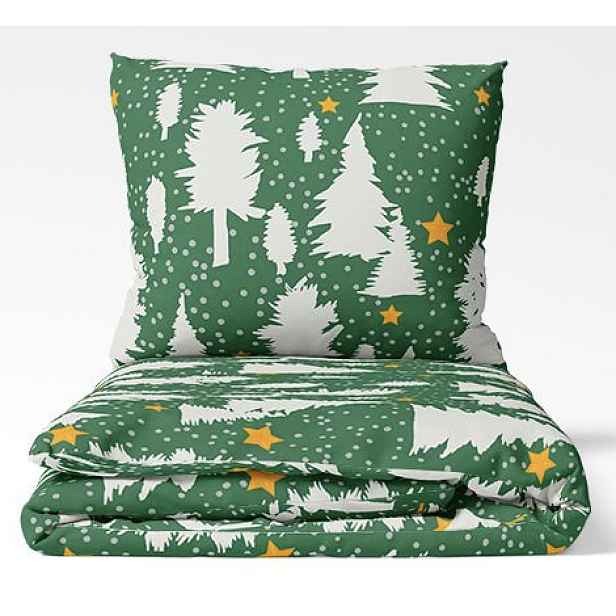 TOP Bavlněné povlečení WINTER COLLECTION 140x200+70x90 Les a hvězdy