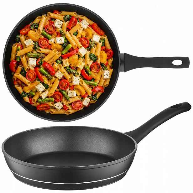 Tradiční hliníková hluboká nepřilnavá pánev Delux 30 cm indukční