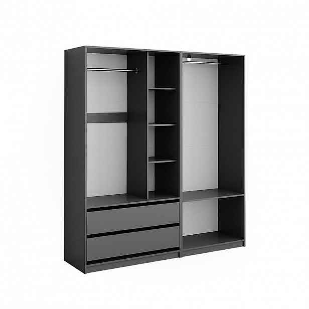 Vicco ŠATNÍ SKŘÍŇ Elmo Antracit 180 x 200 cm Sada 2 kusů