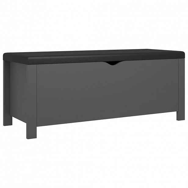 vidaXL Úložný box s polštářem šedý 105 x 40 x 45 cm