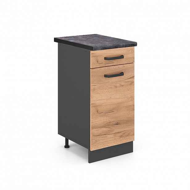 Vicco SPODNÍ SKŘÍŇKA KUCHYŇSKÉ LINKY R-Line Zlatý mocný dub 40 cm , PD Antracit
