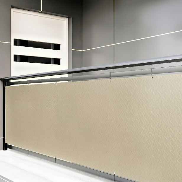 Balkonová zástěna PREMIUM výška 90 cm, šířka různé rozměry ratanový vzor béžová, 240g/m2 MyBestHome Rozměr: 90x500 cm rozteč 50 cm