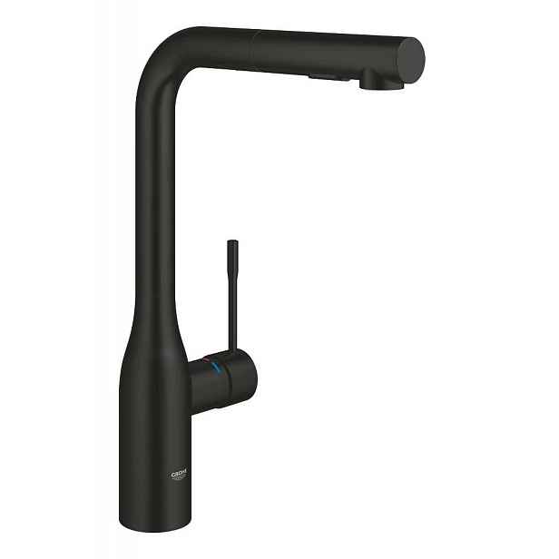 Grohe Essence New - Dřezová baterie s výsuvnou sprškou, matná černá 302702430