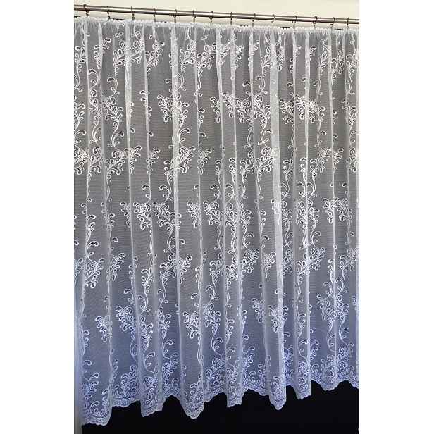 Mg Záclona žakár 637/7 Bílá 400x150 cm Hotová S Páskou M