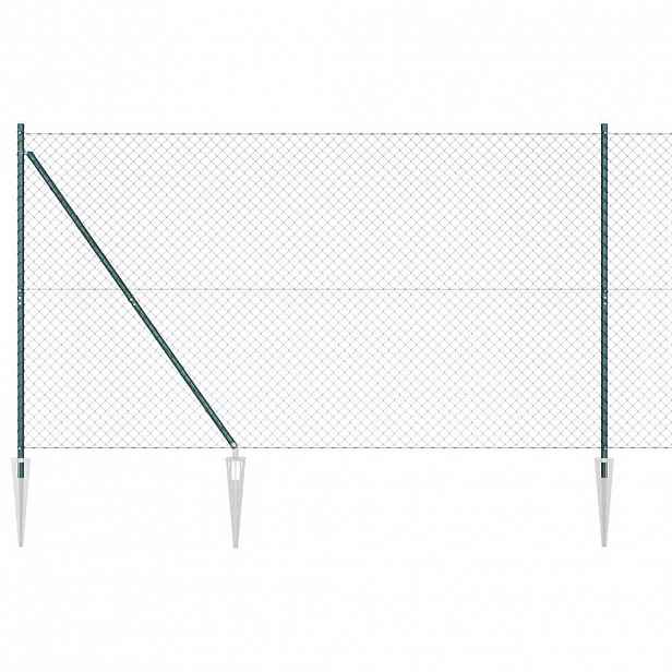 vidaXL Řetězová plotová konstrukce s hroty 10 x 1,5 m Zelená Síťovina