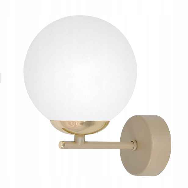 Kaja Savia nástěnná lampa béžová mléčná koule E14 1x10W