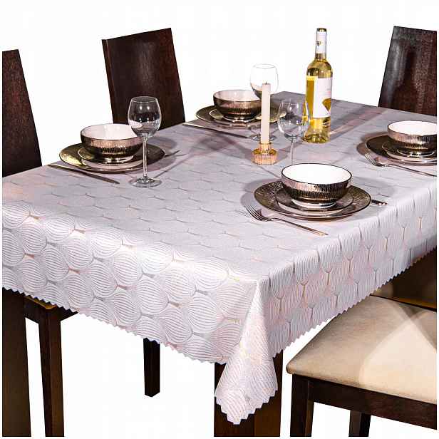 Ubrus odolný proti skvrnám 200x120 Celoroční Elegantní Bílé zlato a stříbro SW31
