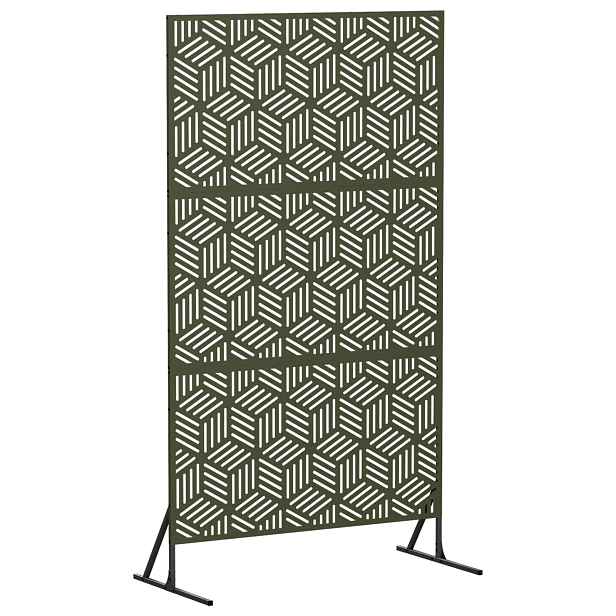 vidaXL Obrazovka pro soukromí 100 x 50 x 180 cm Ocel Olivově zelená