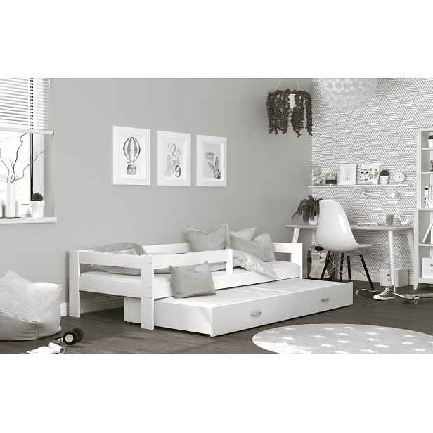 ArtAJ Dětská postel HOPE P2 s přistýlkou ​​| bílá 80 x 190 cm