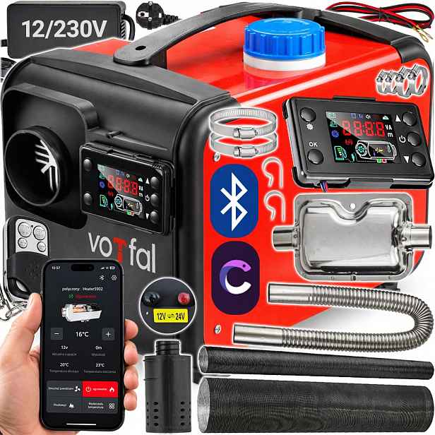 Benzínový Olejový Ohřívač Nezávislé Topení Webasto Bluetooth 8KW