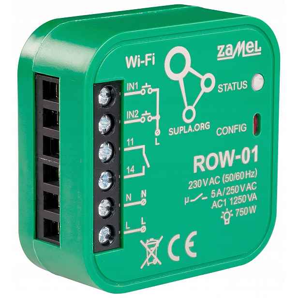 Inteligentní Přepínač ROW-01 Wi-Fi 230 V Ac Zamel