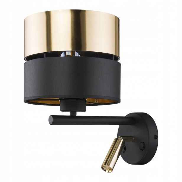 Nástěnné svítidlo Hilton Černo-zlaté kovové svítidlo 2xE27 pro Tk Lighting