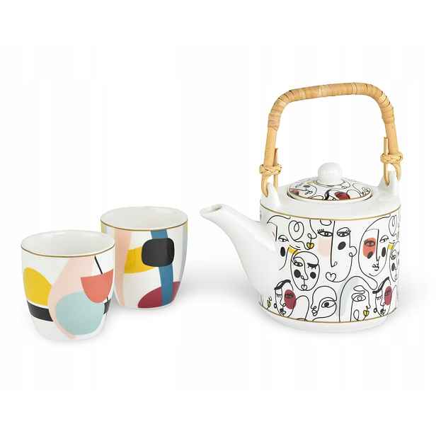 Porcelánová čajová souprava Modernism 3 ks