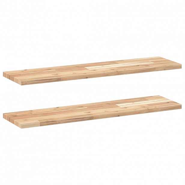 vidaXL Plovoucí police 2 ks 80 x 20 x 2 cm neošetřené akáciové dřevo