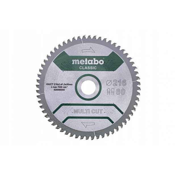 Kotoučová Pila Multicut Classic 216*30 MM Z60 628066000 Metabo